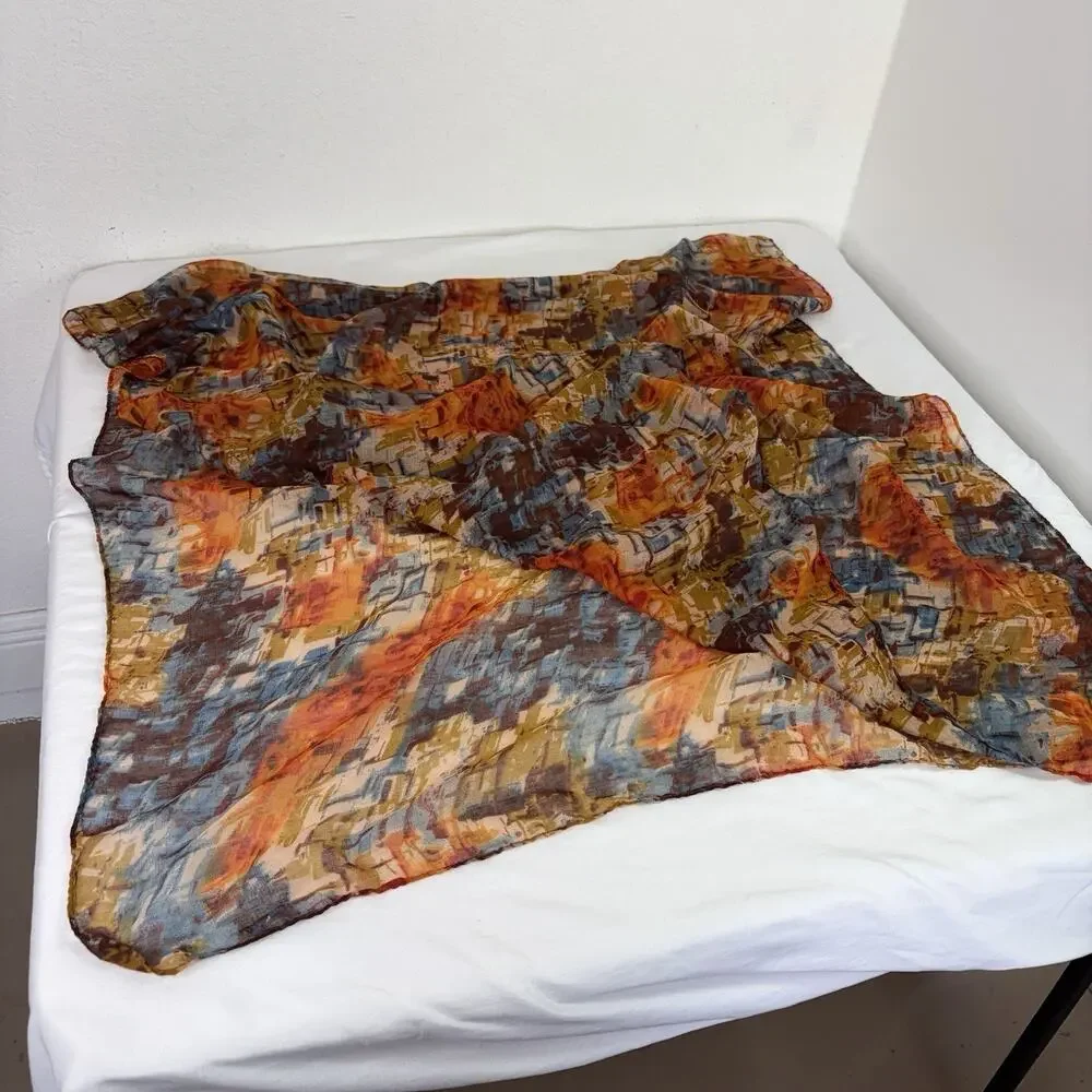 Unbranded Large Rectangular Scarf Abstract Print, autumn colors, fall, boho-chic
